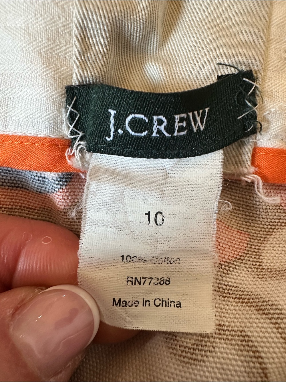 Mod Pucci Inspired Vtg J. Crew Mini Skirt 10 Cotton Orange White Floral Pockets - Picture 6 of 9